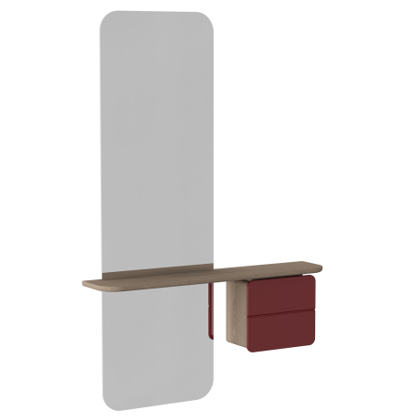 One More Look spiegel ruby red - met houten kastje afbeelding2 - 1