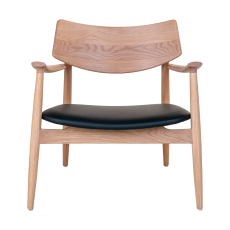 Oliver houten fauteuil naturel - met zwarte kunstleren zitting afbeelding2 - 1