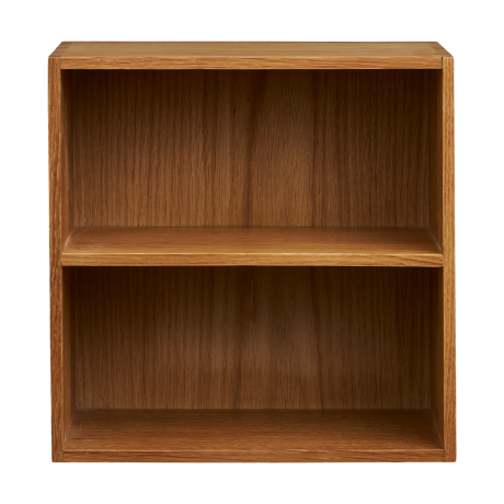 Abigail vierkante eikenhouten open wandkast met twee vakken - 30 x 30 cm afbeelding2 - 1