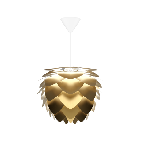 Aluvia Mini hanglamp brushed brass - met koordset wit - Ø 40 cm afbeelding2 - 1