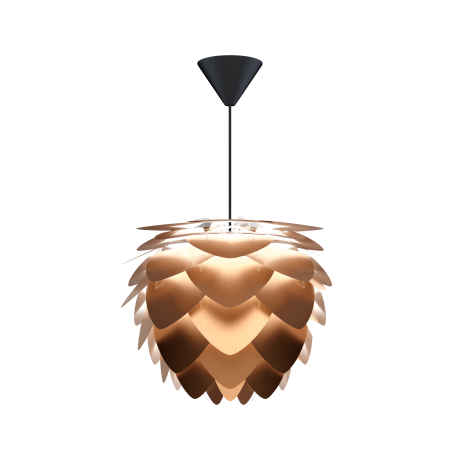 Aluvia Mini hanglamp brushed bronze - met koordset zwart - Ø 40 cm afbeelding2 - 1