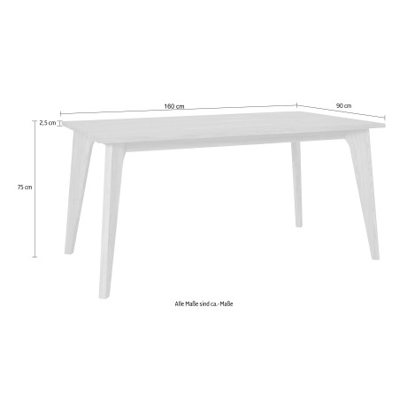 andas Eettafel Amali Van massief eiken, in 3 breedten afbeelding2 - 1