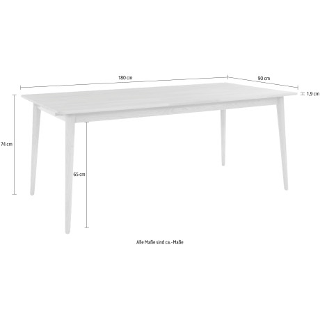 andas Eettafel Toarp Massief eikenhout eettafel in Scandi look, FSC-gecertificeerd afbeelding2 - 1