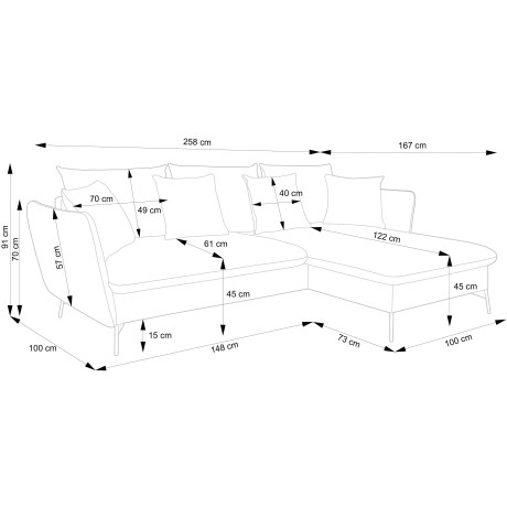 andas Hoekbank Livorno Slaapfunctie en bedlade (139/224 cm), fluweel, structuur, geweven stof afbeelding2 - 1