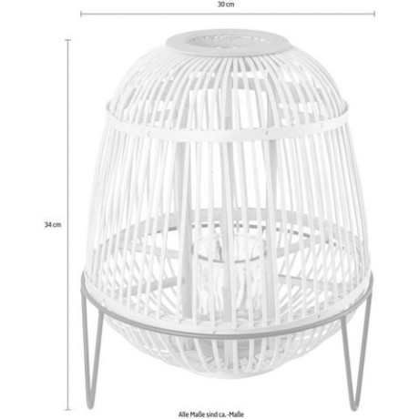 andas Windlicht TROMSO van bamboe, met glasinzet, met metalen poten, hoogte ca. 34 cm afbeelding2 - 1