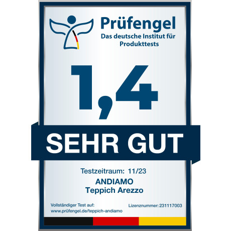 Andiamo Vloerkleed Arezzo Effen kleuren, zachte pool, wasbaar, ideaal voor de woonkamer en slaapkamer afbeelding2 - 1