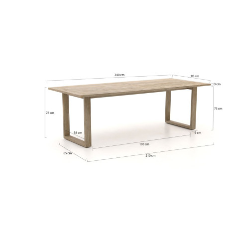 Apple Bee Antigua dining tuintafel 240x95x76cm - Laagste prijsgarantie! afbeelding2 - 1