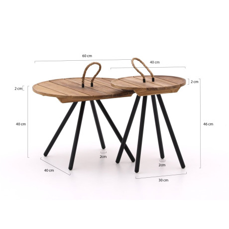 Apple Bee Elle lounge koffietafels ø60 (h:40cm)/ø40 (h:45cm) - Laagste prijsgarantie! afbeelding2 - 1