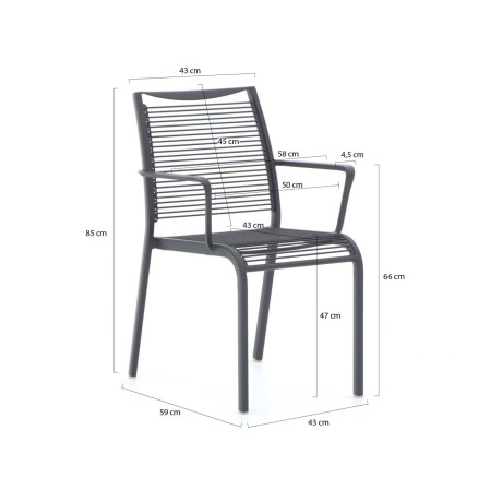 Apple Bee Hawaii/Menzano 220cm dining tuinset 7-delig stapelbaar - Laagste prijsgarantie! afbeelding2 - 1