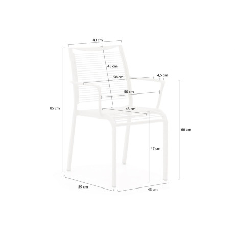 Apple Bee Hawaii/Menzano 220cm dining tuinset 7-delig stapelbaar - Laagste prijsgarantie! afbeelding2 - 1