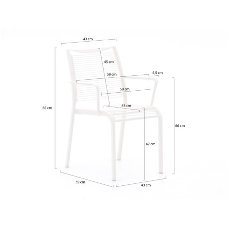 Apple Bee Hawaii/ROUGH-S 220cm dining tuinset 7-delig stapelbaar - Laagste prijsgarantie! afbeelding2 - 1