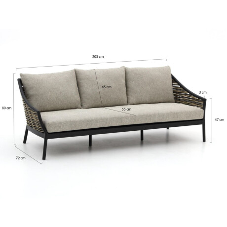 Apple Bee Milou lounge tuinbank 3-zits 203cm - Laagste prijsgarantie! afbeelding2 - 1