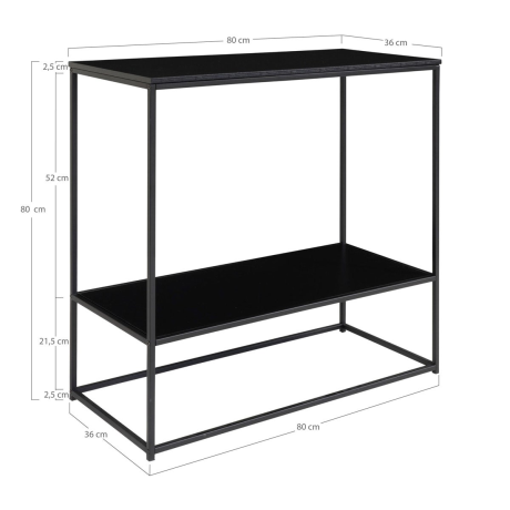 Karen metalen sidetable zwart - 80 x 36 cm afbeelding2 - 1