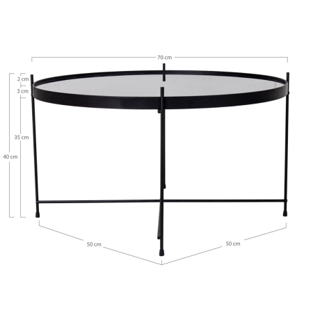 Liliana ronde salontafel zwart - Ø 70 cm afbeelding2 - 1