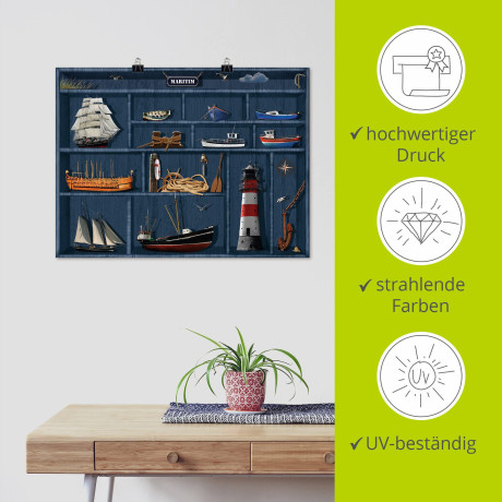 Artland Artprint De maritieme letterkast als artprint op linnen, poster, muursticker in verschillende maten afbeelding2 - 1