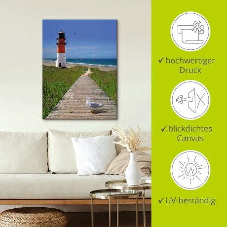 Artland Artprint De weg naar zee als artprint op linnen, poster in verschillende formaten maten afbeelding2 - 1