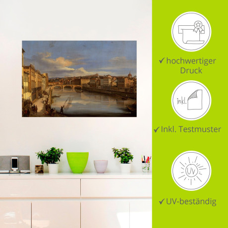 Artland Artprint Een blik op de Arno als artprint op linnen, poster, muursticker in verschillende maten afbeelding2 - 1