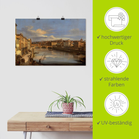 Artland Artprint Een blik op de Arno als artprint op linnen, poster, muursticker in verschillende maten afbeelding2 - 1