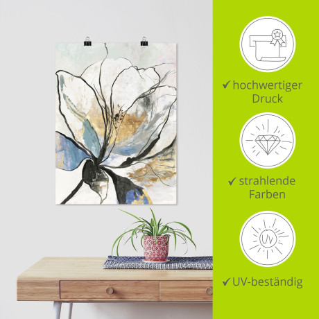 Artland Artprint Geschetst bloemenpatroon I als artprint van aluminium, artprint voor buiten, artprint op linnen, poster, muursticker afbeelding2 - 1