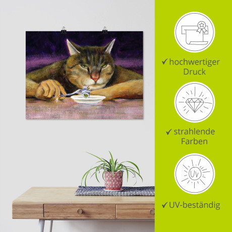 Artland Artprint Kattengejammer als artprint op linnen, poster in verschillende formaten maten afbeelding2 - 1