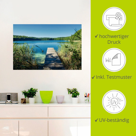 Artland Artprint Landschap aan het meer pier als poster, muursticker in verschillende maten afbeelding2 - 1