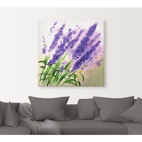 Artland Artprint op linnen Lavendel-aquarel gespannen op een spieraam afbeelding2 - 1