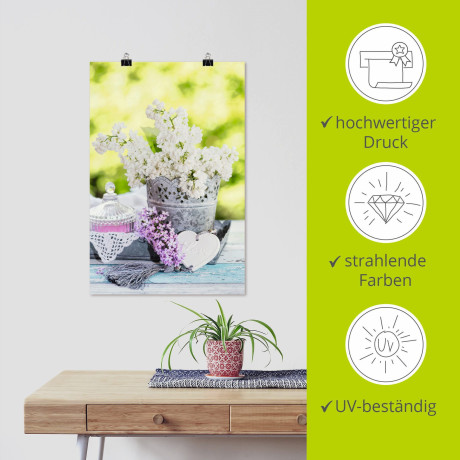 Artland Artprint Lila en shabby chic stilleven I als artprint op linnen, poster, muursticker in verschillende maten afbeelding2 - 1