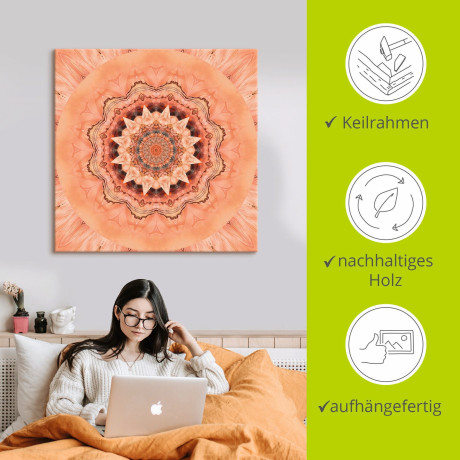 Artland Artprint Mandala barmhartigheid als artprint op linnen, poster in verschillende formaten maten afbeelding2 - 1