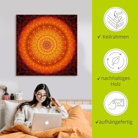 Artland Artprint Mandala energie 1 als artprint op linnen, poster, muursticker in verschillende maten afbeelding2 - 1