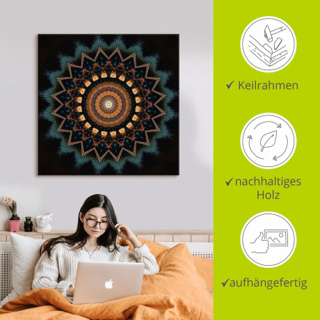 Artland Artprint Mandala kosmisch bewustzijn als artprint van aluminium, artprint voor buiten, artprint op linnen, poster, muursticker afbeelding2 - 1