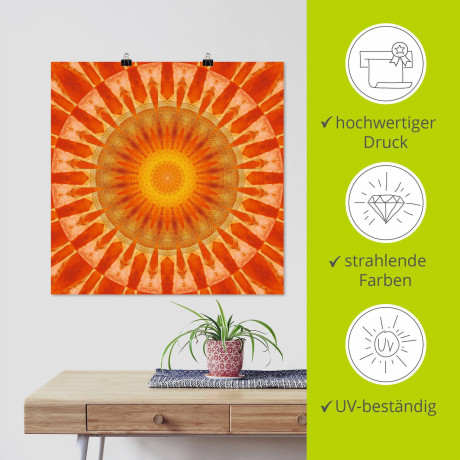 Artland Artprint Mandala zonsondergang als artprint op linnen, poster in verschillende formaten maten afbeelding2 - 1