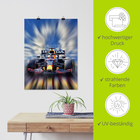 Artland Artprint Max Verstappen - wereldkampioen Formule 1 als artprint van aluminium, artprint voor buiten, artprint op linnen, poster, muursticker afbeelding2 - 1