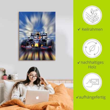 Artland Artprint Max Verstappen - wereldkampioen Formule 1 als artprint van aluminium, artprint voor buiten, artprint op linnen, poster, muursticker afbeelding2 - 1