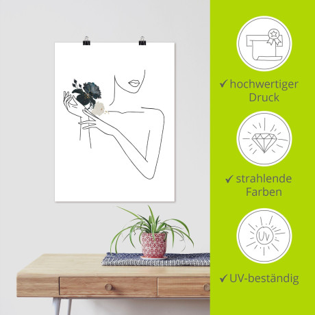 Artland Artprint Modern lineart meisje II als artprint van aluminium, artprint voor buiten, artprint op linnen, poster, muursticker afbeelding2 - 1