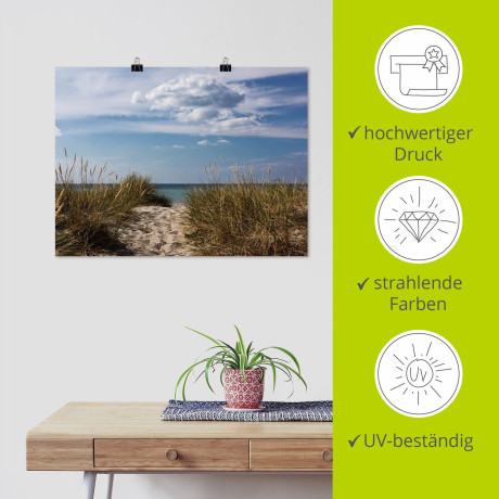 Artland Artprint Oostzeestrand in Denemarken als artprint op linnen, poster in verschillende formaten maten afbeelding2 - 1