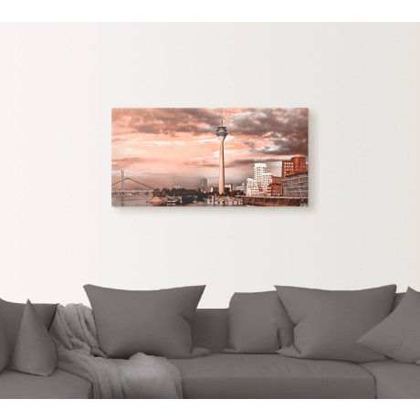 Artland Artprint op linnen Düsseldorf skyline III gespannen op een spieraam afbeelding2 - 1