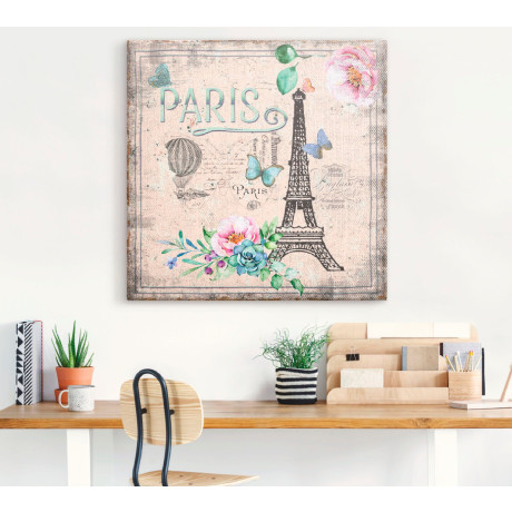 Artland Artprint op linnen Parijs - Mijn liefde gespannen op een spieraam afbeelding2 - 1