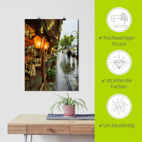 Artland Artprint Restaurant Lampen als artprint van aluminium, artprint voor buiten, artprint op linnen, poster in verschillende maten. maten afbeelding2 - 1