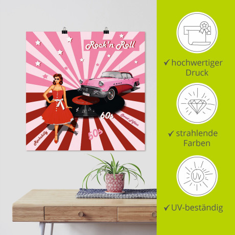 Artland Artprint Rock'n roll van de jaren 50 als artprint van aluminium, artprint voor buiten, artprint op linnen, poster, muursticker afbeelding2 - 1