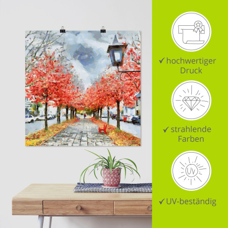 Artland Artprint Rode bank als artprint op linnen, poster in verschillende formaten maten afbeelding2 - 1