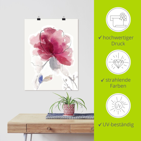 Artland Artprint Roze Bloesem II. als artprint van aluminium, artprint voor buiten, artprint op linnen, poster in verschillende maten. maten afbeelding2 - 1