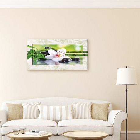 Artland Artprint Spa stenen bamboe takjes orchidee afbeelding2 - 1