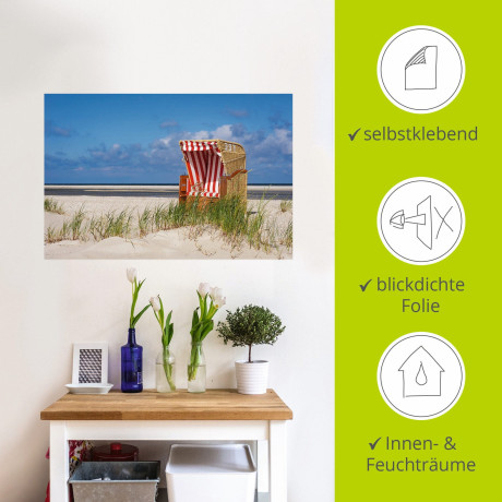 Artland Artprint Strandstoel 337 als artprint op linnen, muursticker in verschillende maten afbeelding2 - 1