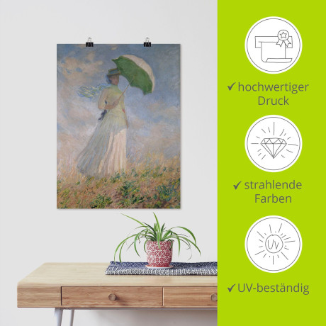 Artland Artprint Vrouw met parasol, Susanne Hoschedé als artprint op linnen, muursticker of poster in verschillende maten afbeelding2 - 1