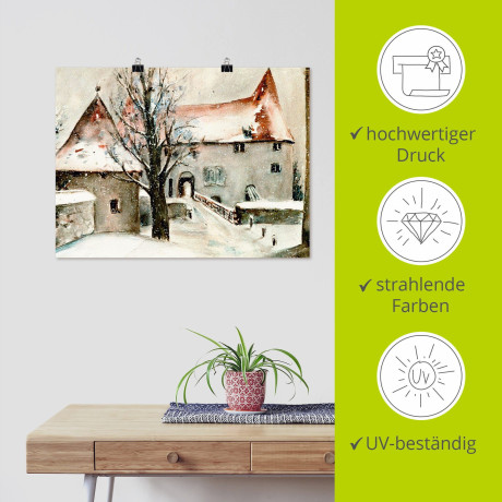 Artland Artprint Winter op de burcht als artprint op linnen, poster, muursticker in verschillende maten afbeelding2 - 1