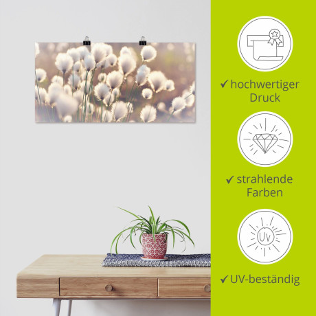 Artland Artprint Wolgrasmagie in het veen als artprint van aluminium, artprint voor buiten, artprint op linnen, poster, muursticker afbeelding2 - 1