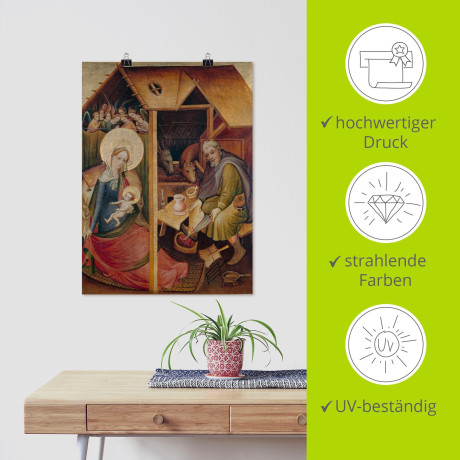 Artland Artprint Zogenaamde gouden tafel. Geboorte van Christus als artprint op linnen, muursticker of poster in verschillende maten afbeelding2 - 1