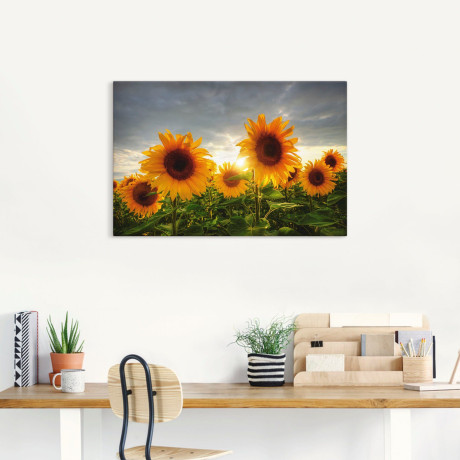 Artland Artprint Zonnebloemen II als artprint op linnen, poster in verschillende formaten maten afbeelding2 - 1