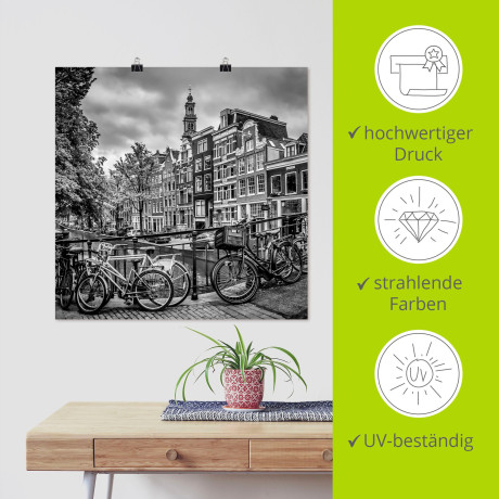 Artland Poster Amsterdam Bloemgracht als artprint van aluminium, artprint op linnen, muursticker of poster in verschillende maten afbeelding2 - 1