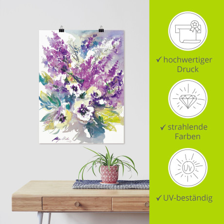 Artland Poster Bos bloemen III als artprint van aluminium, artprint op linnen, muursticker of poster in verschillende maten afbeelding2 - 1